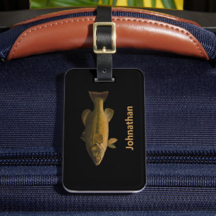 Largemouth Bass Fish and Name Phone Double-Sided Luggage Tag