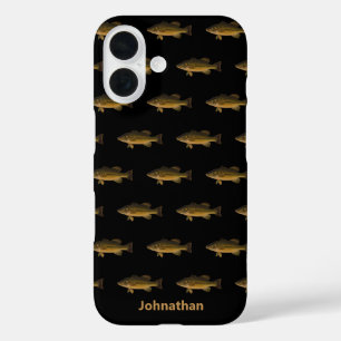 Largemouth Bass Fish Pattern and Name iPhone 16 Case