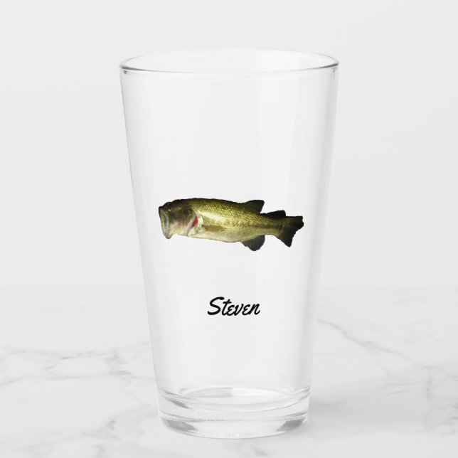 Largemouth Bass Fish Personalised Beer Glass (Front)