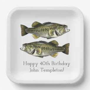 Largemouth Bass Fishing Birthday Party Napkins Paper Plate