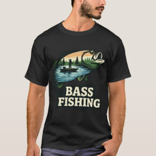 Largemouth Bass Fishing Lake Angler Graphic Design T-Shirt