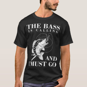 Largemouth Bass Fishing Line and Hook graphic T-Shirt