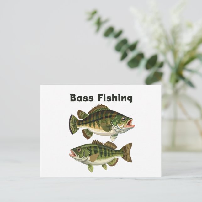 Largemouth Bass Fishing Logo Postcard (Standing Front)
