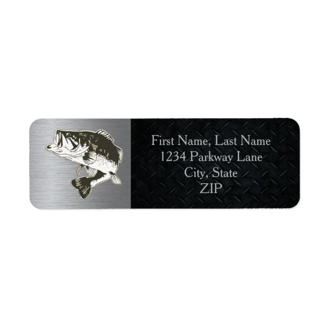 Largemouth Bass Fishing Return Address Labels (Front)