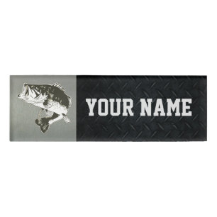 Largemouth Bass Fishing Sportsman Tackle Show Name Tag