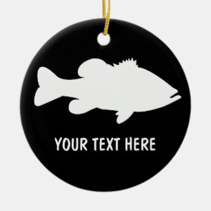 Largemouth Bass Fishing template Ceramic Tree Decoration
