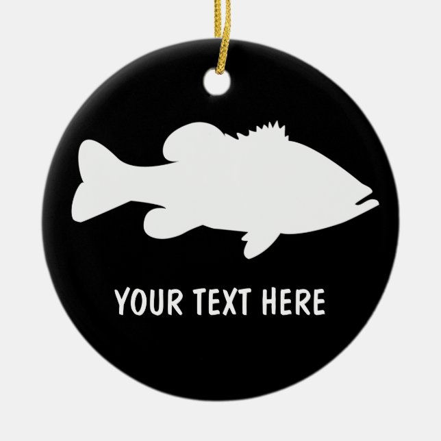 Largemouth Bass Fishing template Ceramic Tree Decoration (Front)