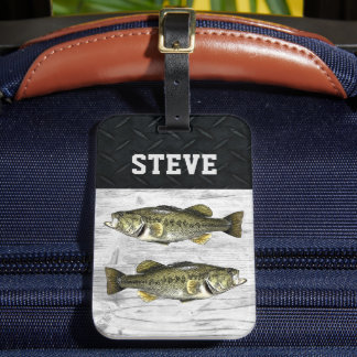 Largemouth Bass Fishing Trip Cool Name Angler  Luggage Tag