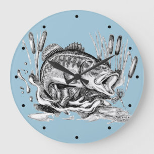 Largemouth Bass Large Clock