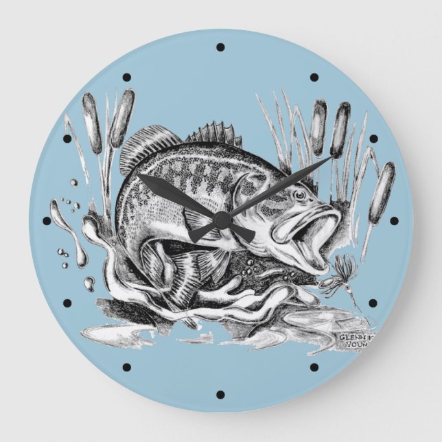 Largemouth Bass Large Clock (Front)