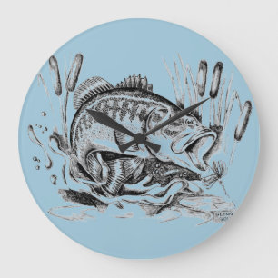 Largemouth Bass Large Clock