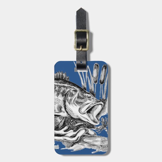 Largemouth Bass Luggage Tag (Front Vertical)