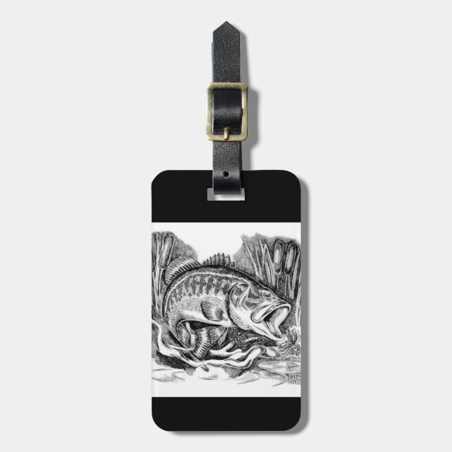 Largemouth Bass Luggage Tag (Front Vertical)