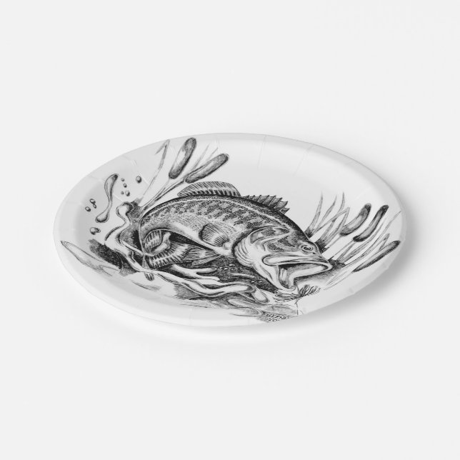 Largemouth Bass Paper Plate (Angled)