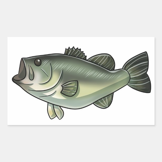Largemouth Bass Rectangular Sticker (Front)