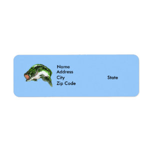 Largemouth bass, return address label