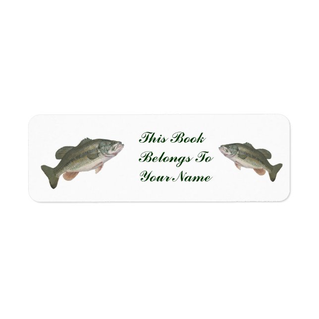 LARGEMOUTH BASS- RETURN ADDRESS LABELS-THIS BOOK LABEL (Front)