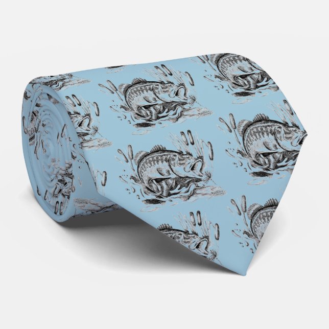 Largemouth Bass Tie (Rolled)