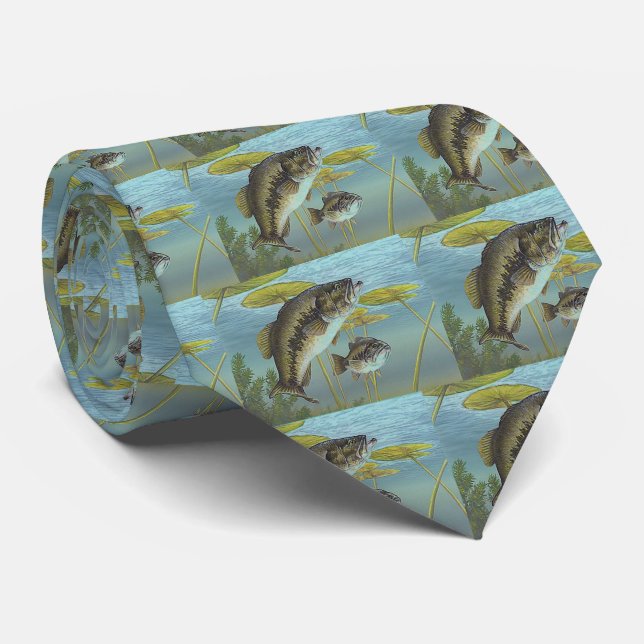 Largemouth Bass Tie (Rolled)