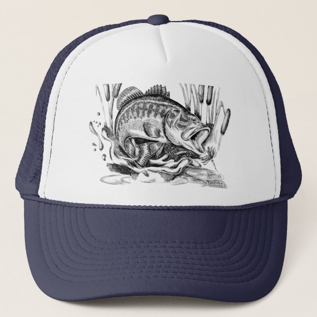 Largemouth bass trucker hat (Front)