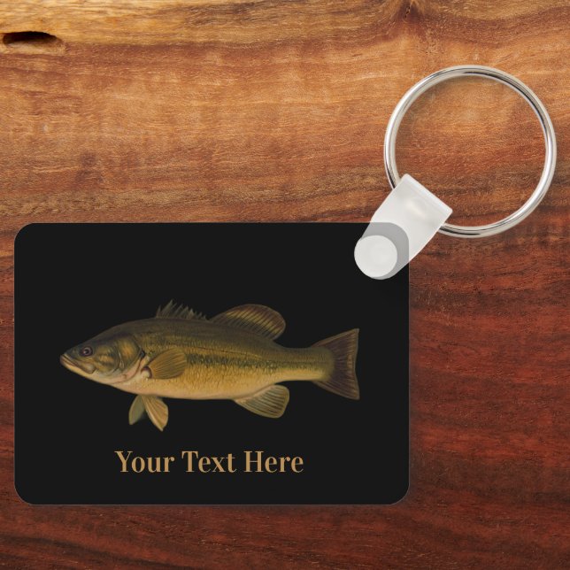 Largemouth Bass Your Text Here Fish Key Ring (Front)