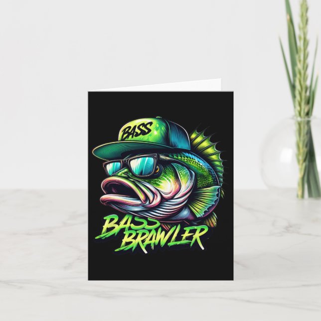 Largemouth Byss Fishing Angler  Card (Front)