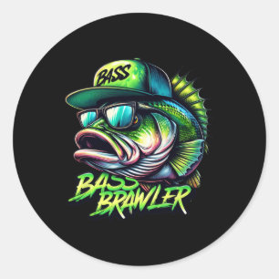 Largemouth Byss Fishing Angler Classic Round Sticker