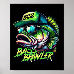 Largemouth Byss Fishing Angler  Poster