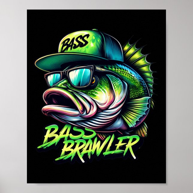 Largemouth Byss Fishing Angler  Poster (Front)