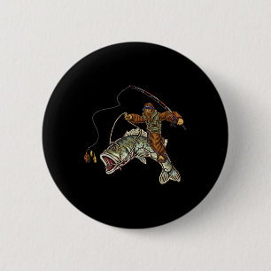 Largemouth Byss Fishing Bigfoot Fisherman 6 Cm Round Badge