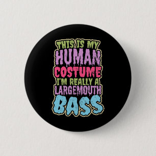Largemouth Byss Fishing Design Human Costume Gift 6 Cm Round Badge