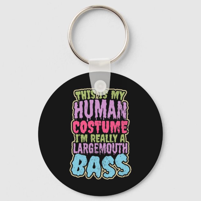 Largemouth Byss Fishing Design Human Costume Gift  Key Ring (Front)