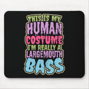 Largemouth Byss Fishing Design Human Costume Gift Mouse Pad