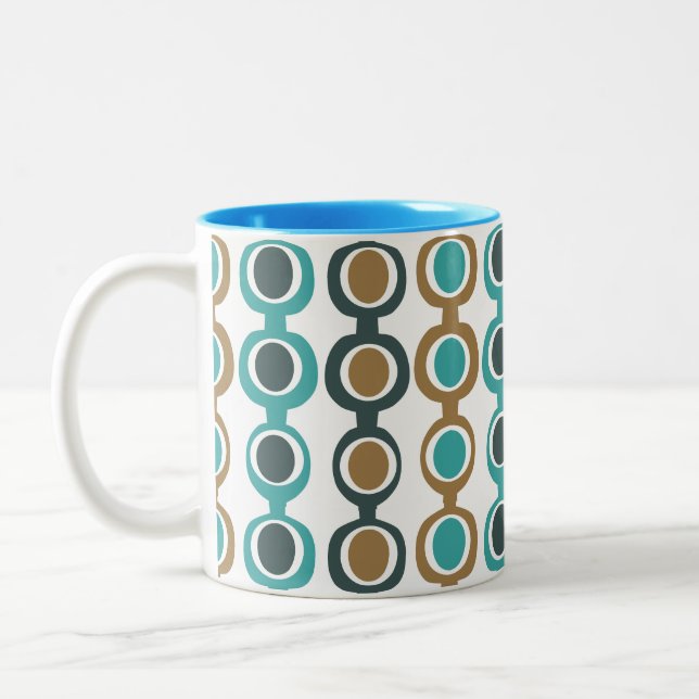 Larger Darker Mid-Century Modern Chain Two-Tone Coffee Mug (Left)