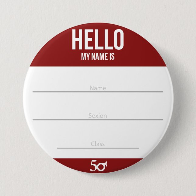 Larger Hello Pin (Front)