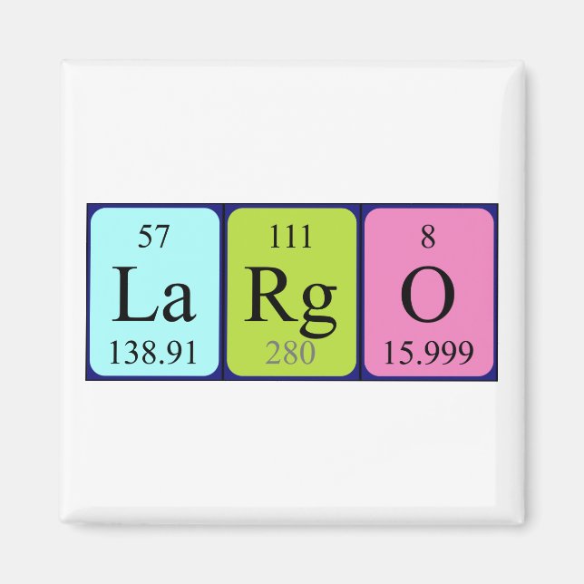Largo periodic table name magnet (Front)