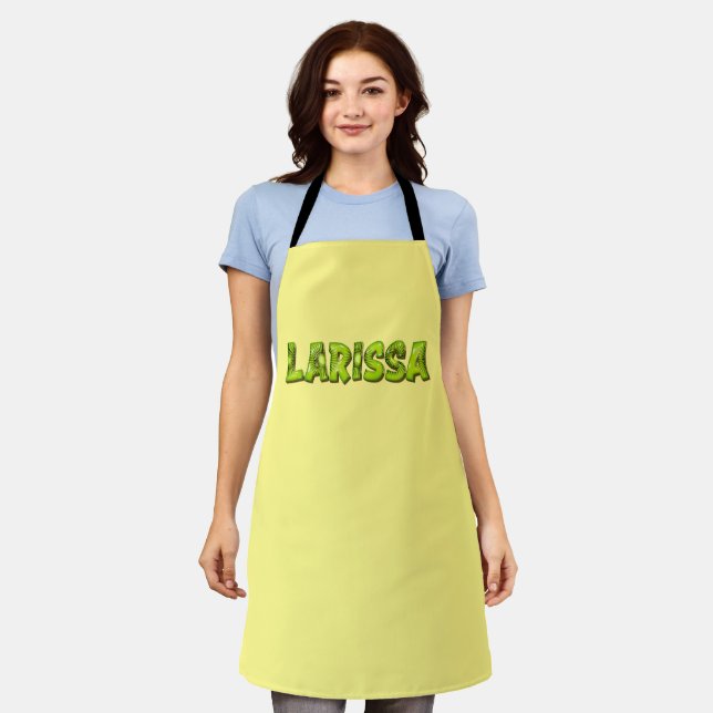 Larissa Name Kiwi Design Kitchen Apron Apron (Worn)