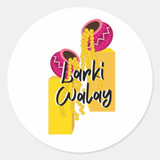 Larki Walay | Desi Wedding Playful Celebration  Classic Round Sticker