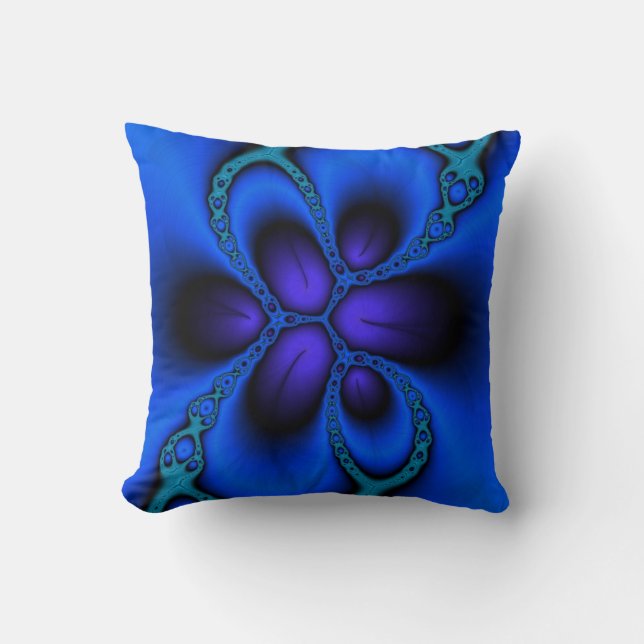 Larkspur abstract fractal pillow (Front)