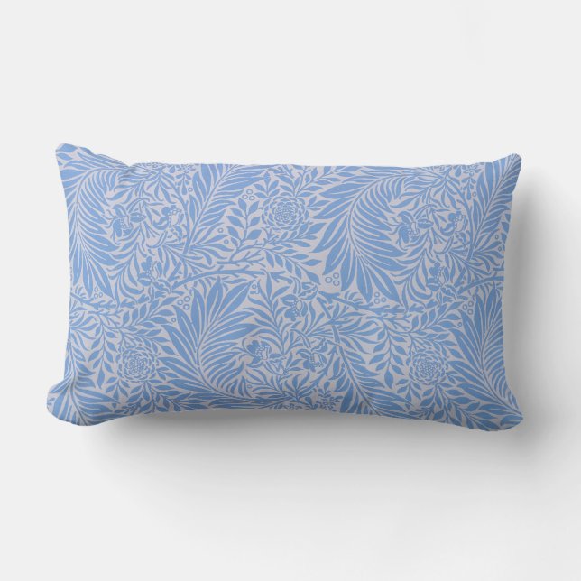 Larkspur by William Morris  Lumbar Pillow (Front)