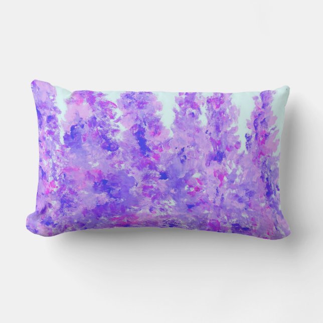 Larkspur Floral Throw Pillow (Front)