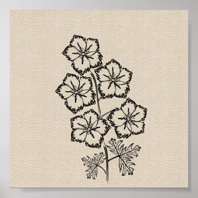 Larkspur for July Flower Poster (Front)