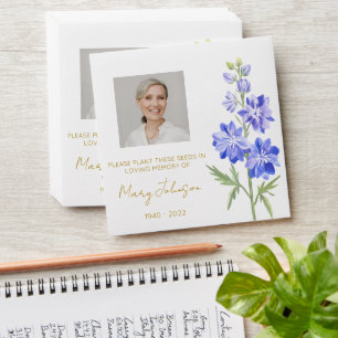 Larkspur Simple Photo Funeral Seed Envelope