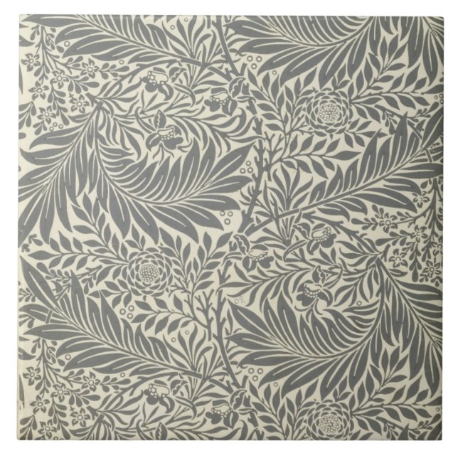 Larkspur, wallpaper design, 1872 ceramic tile (Front)