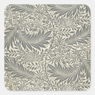 Larkspur, wallpaper design, 1872 square sticker