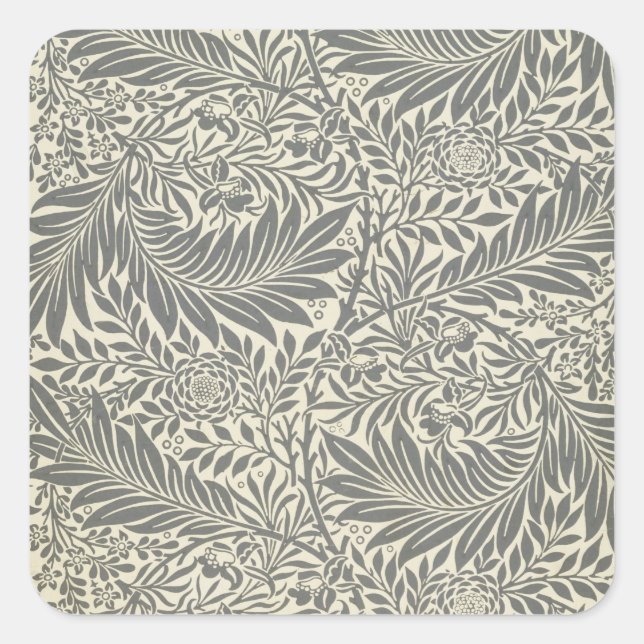 Larkspur, wallpaper design, 1872 square sticker (Front)