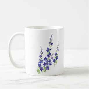 'Larkspur' Watercolor Flowers Coffee Mug