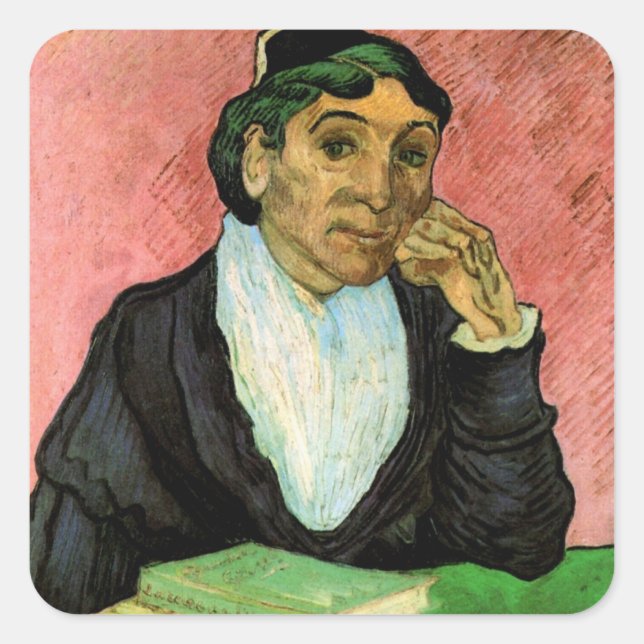 L'Arlesienne (Madame Ginoux) by Vincent van Gogh Square Sticker (Front)