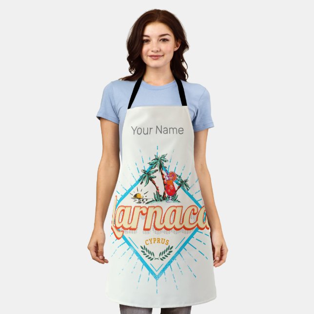 Larnaca Cyprus Retro Cocktail Vintage Sunset Apron (Worn)