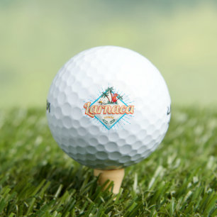 Larnaca Cyprus Retro Cocktail Vintage Sunset Golf Balls